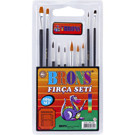 Brons Fırça Seti Sulu Boya Ve Yağlı Boya 10 LU BR-248 resmi