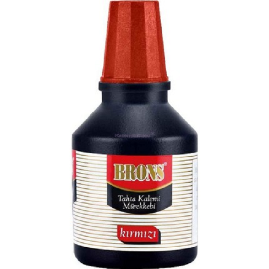 Brons Tahta Kalem Mürekkebi 30 CC Kırmızı BR-352 (12 Adet) resmi