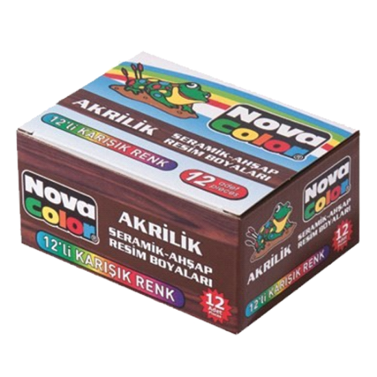 Nova Color Akrilik Boya Şişe 30 CC 12 Renk NC-179 resmi