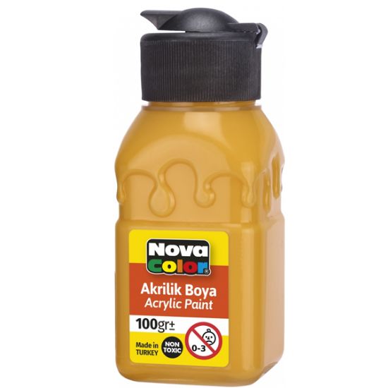 Nova Color Akrilik Boya Şişe 100 CC Güneş Sarısı NC-2022 resmi