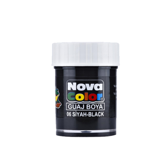 Nova Color Guaj Boya Şişe 12 Lİ Siyah NC-108 (12 Adet) resmi