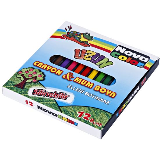Nova Color Mum Pastel Boya Karton Kutu Tam Boy Köşeli 12 Lİ NC-2112 resmi