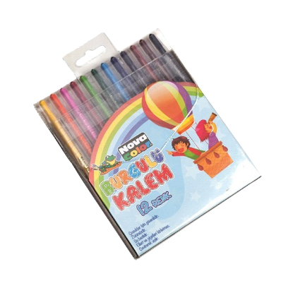 Nova Color Mum Pastel Boya Silinebilir Yuvarlak 12 Renk NC-2122 (12 Adet) resmi