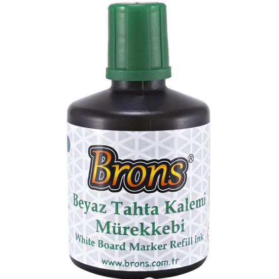 Brons Tahta Kalem Mürekkebi 100 CC Yeşil BR-355 (6 Adet) resmi