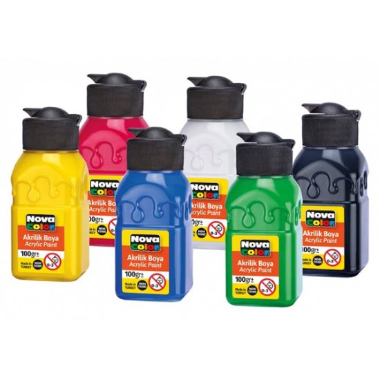 Nova Color Akrilik Boya Sise 6 Li 100 GR NC-2005 resmi