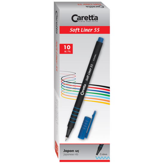 Caretta Softliner Keçeli Kalem 0.4 MM Mor 10 LU 55/12 (10 Adet) resmi