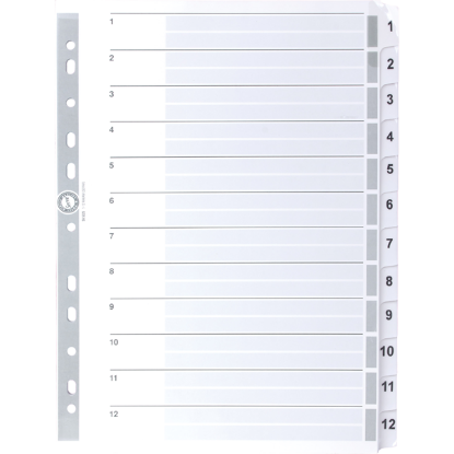 Serve Seperatör 1-12 Rakamlı Kağıt A4 SV5325 resmi