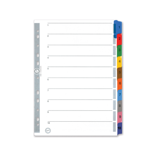 Serve Seperatör 1-10 Rakamlı Renkli A4 SV5524K resmi