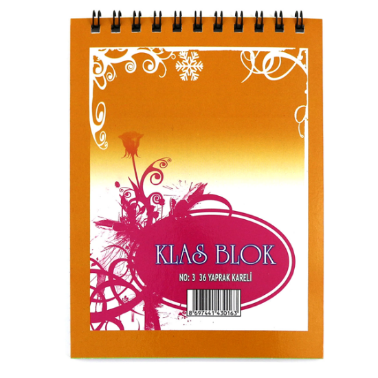 Klas Bloknot Spiralli Kareli No:3 36 YP (24 Adet) resmi