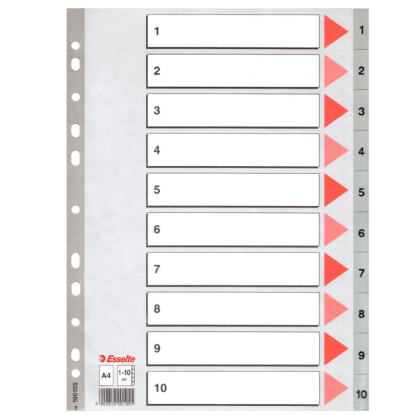 Esselte Seperatör 1-10 Rakamlı Plastik A4 100105 resmi
