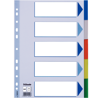 Esselte Seperatör 5 Renkli Plastik A4 15259 resmi