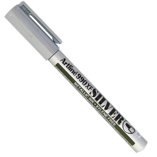 Artline Markör Yaldızlı Yuvarlak Uçlu 1.2 MM Gümüş EK-990XF (12 Adet) resmi