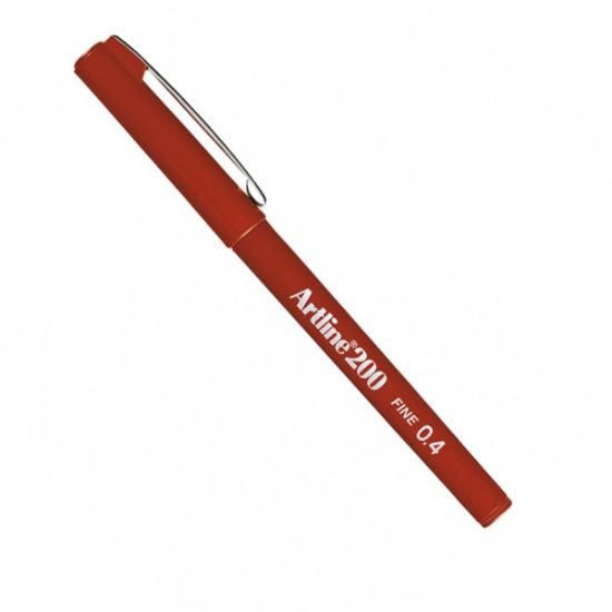 Artline Fineliner 0.4 MM Koyu Koyu Kırmızı EK-200N (12 Adet) resmi