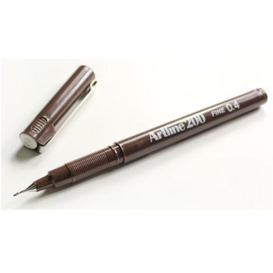 Artline Fineliner 0.4 MM Koyu Kahverengi EK-200N (12 Adet) resmi