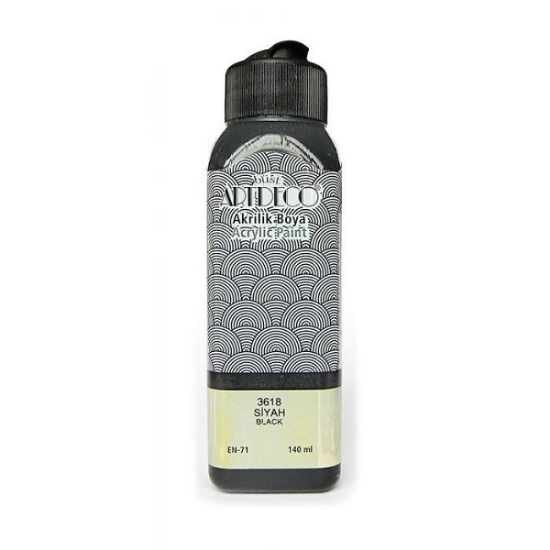Artdeco Akrilik Boya 140 ML Siyah 070R-3618 resmi