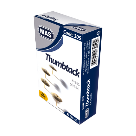 Mas Raptiye Pirinç Kaplama 305 (36 Adet) resmi