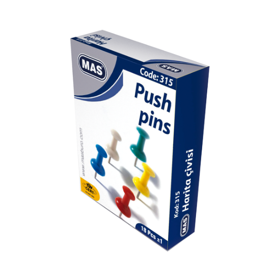 Mas Harita Çivisi Karışık Renkli 315 (36 Adet) resmi