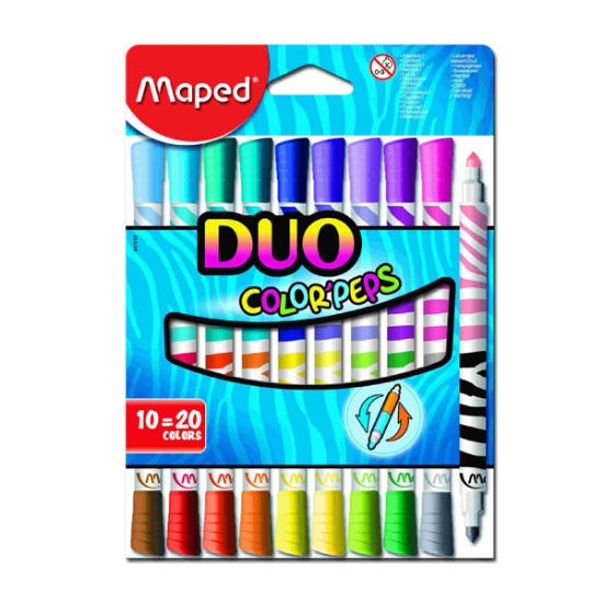 Maped Keçeli Boya Kalemi Duo Tip 10 LU 20 Renk 847010 resmi
