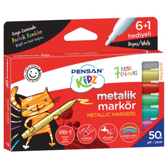 Pensan Markör Kidz Temizlenebilir 7 Metalik 99930 (144 Adet) resmi