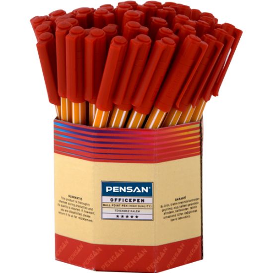Pensan Tükenmez Kalem Office Pen Kırmızı 1010 (60 Adet) resmi