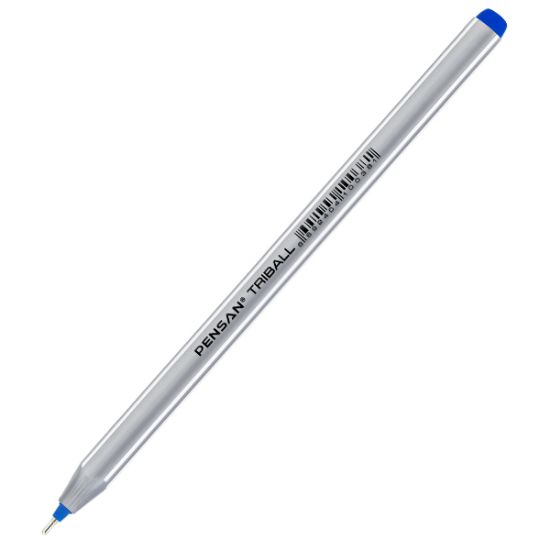 Pensan Tükenmez Kalem Triball 1.0 MM Bilye Uç Mavi 12 Li 1003 (12 Adet) resmi