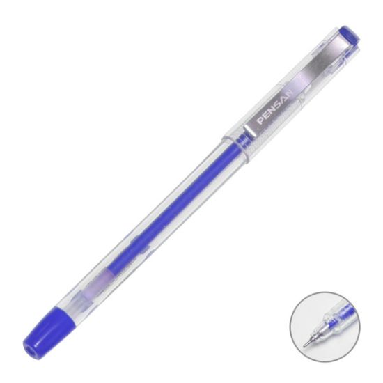 Pensan Tükenmez Kalem My-King Jel Metal Klips 0.5 MM Mavi 6405 (12 Adet) resmi