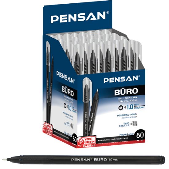 Pensan Tükenmez Kalem Büro 1.0 MM Siyah 50 Li 2270 (50 Adet) resmi