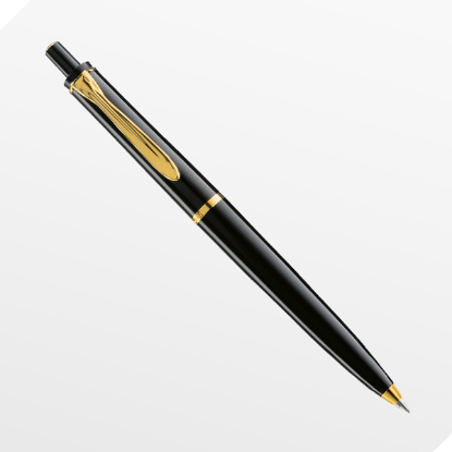 Pelikan Tükenmez Kalem 14 Ayar Altın Kaplama Siyah K200 resmi
