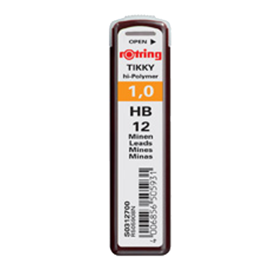 Rotring Min Hi-Polymer HB 0.9 MM S0312700 (10 Adet) resmi