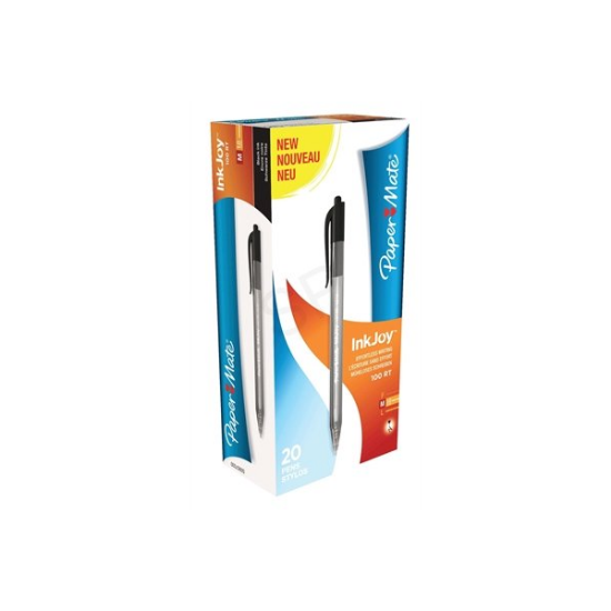 Paper Mate Tükenmez Kalem inkjoy 100 RT 1.0 MM Siyah Basmalı S0957030 (20 Adet) resmi