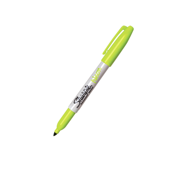 Sharpie Markör Permanent Neon Fosforlu Yeşil 1881134 (12 Adet) resmi