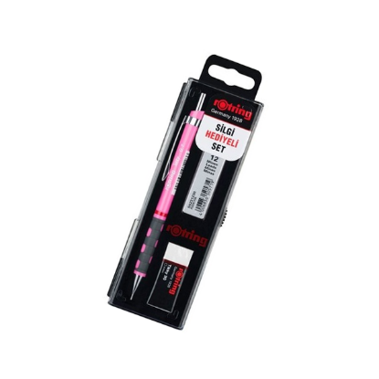 Rotring Okul Seti Versatil+Min Silgi Hediyeli 0.7 MM Fosforlu Pembe RO-KK07-07FP resmi