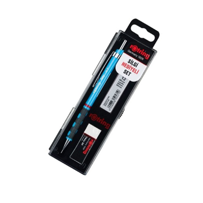 Rotring Okul Seti Versatil+Min Silgi Hediyeli 0.7 MM Açık Mavi RO-KK07-07AM resmi