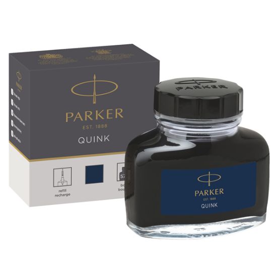 Parker Dolma Kalem Mürekkebi Quink 57 ML Mavi-Siyah 1950378 resmi