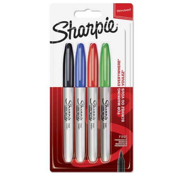 Sharpie Markör Permanent Fine 4 LÜ Standart Renk 1985858 resmi