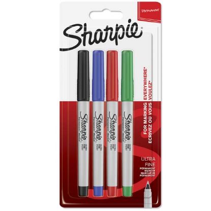 Sharpie Markör Permanent Ultra Fine Süper İnce Uç 4 Lü Renk Blisterli 1985879 resmi