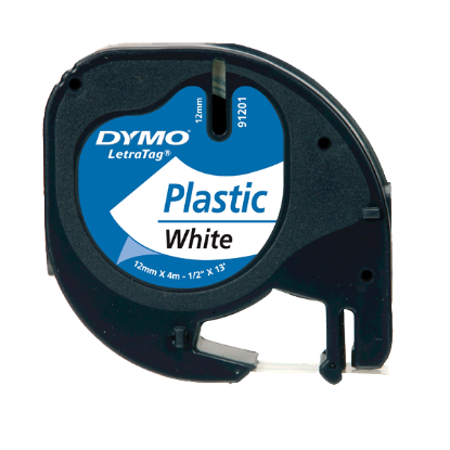 Dymo Letratag Şerit Plastik 12 MMx4 MT Beyaz 91201 59422 resmi