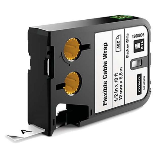 Dymo XTL Esnek Naylon Kablo Etiketi 12 MM x 5,5 M Beyaz 1868806 resmi