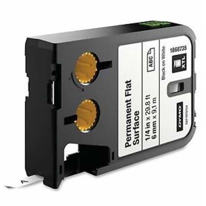 Dymo XTL Sabit Polyester Düz Yüzey 6 MM x 9,1 M  Beyaz/Siyah 1868735 resmi