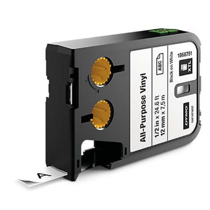 Dymo XTL Çok Amaçlı Vinil 12 MM x 7 M Beyaz/Siyah 1868751 resmi