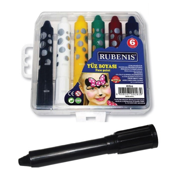 Rubenis Yüz Boyası Çevirmeli 6 LI RYB-6 resmi