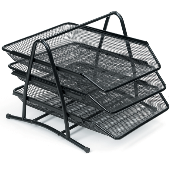 Rubenis Evrak Rafı Metal Perforeli 3 LÜ Siyah 9181 resmi