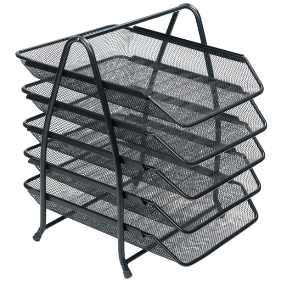 Rubenis Evrak Rafı Metal Perforeli Sabit 5 Lİ Siyah 9185 resmi