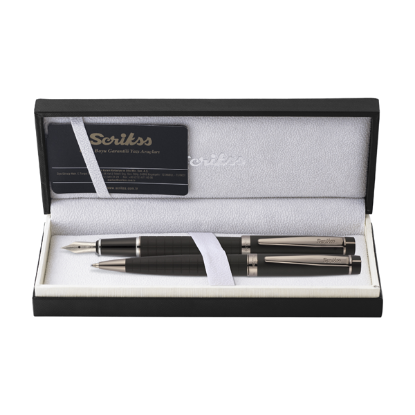 Scrikss Takım Kalem Dolma+Tükenmez Mat Siyah 38 resmi