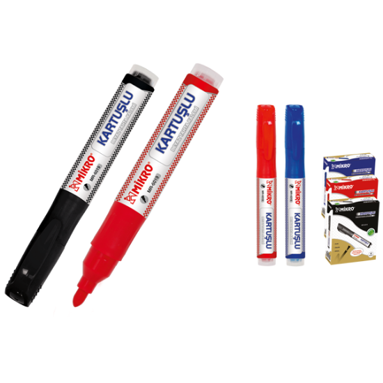 Mikro Tahta Kalemi Kartuşlu Mavi MR-6019 (12 Adet) resmi