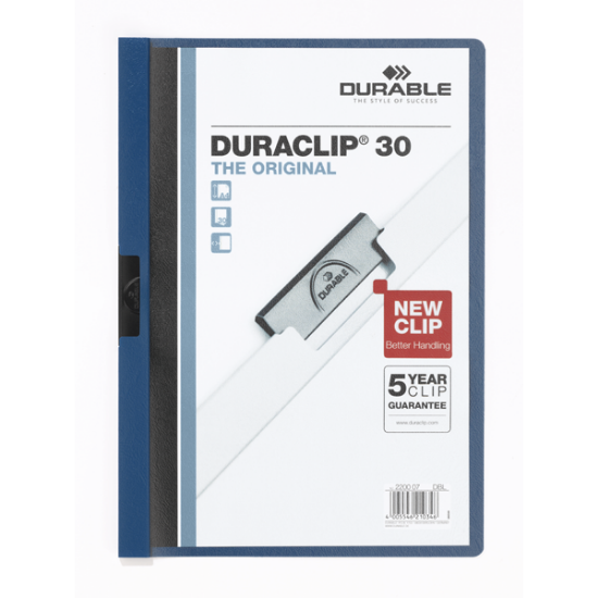 Durable Sıkıştırmalı Dosya DuraClip Ortadan Klipsli 30 Syf A4 Lacivert 2200 resmi
