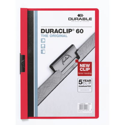 Durable Sıkıştırmalı Dosya DuraClip Ortadan Klipsli 60 Syf A4 Kırmızı 2209 resmi