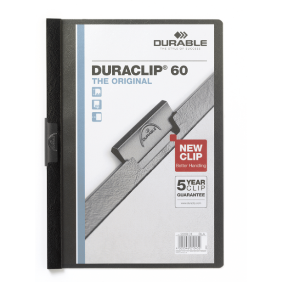 Durable Sıkıştırmalı Dosya DuraClip Ortadan Klipsli 60 Syf A4 Siyah 2209 resmi