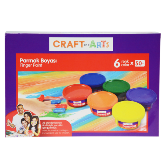 Craft And Arts Parmak Boyası 6 Renk 50 ML U1567-KRS resmi