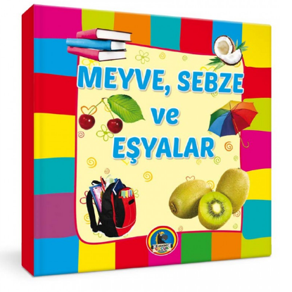 4E Kitap Meyve Sebze Ve Eşyalar Büyük Boy Karton Kapak Karatay Yayınevi resmi